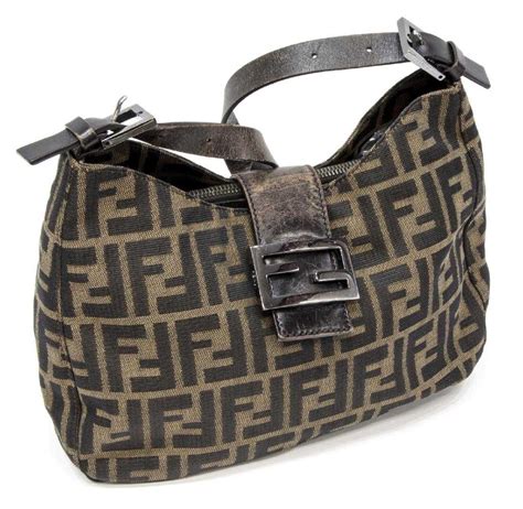 fendi zucca monogram shoulder bag